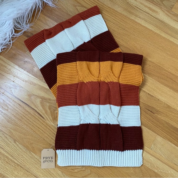 FRYE AND CO. Cable Knit Scarf in Brown, White, and Yellow NEW - Picture 2 of 8